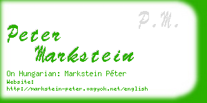 peter markstein business card